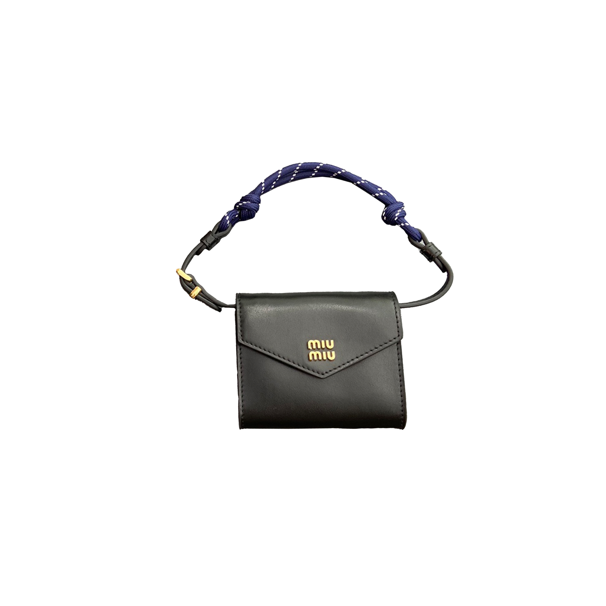 M*um*u rope leather strap wallet 5mt024 (10.5*8.5*2cm)